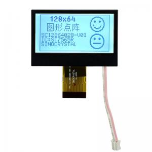 128x64 FSTN图形液晶屏，带COG型ST7565R IC白色LED背光30针